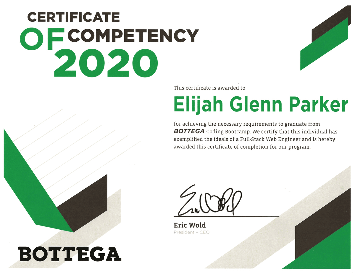 Fullstack Certification certificate